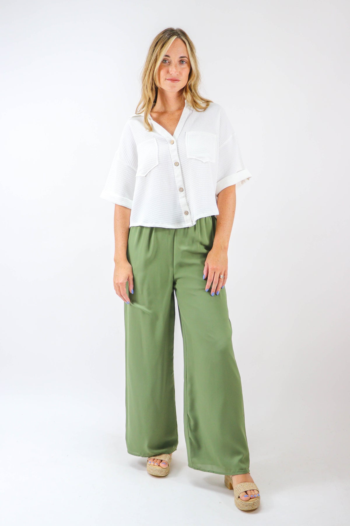 Sugar Lips | Olive Wide Leg Pants | Sweetest Stitch Boutique
