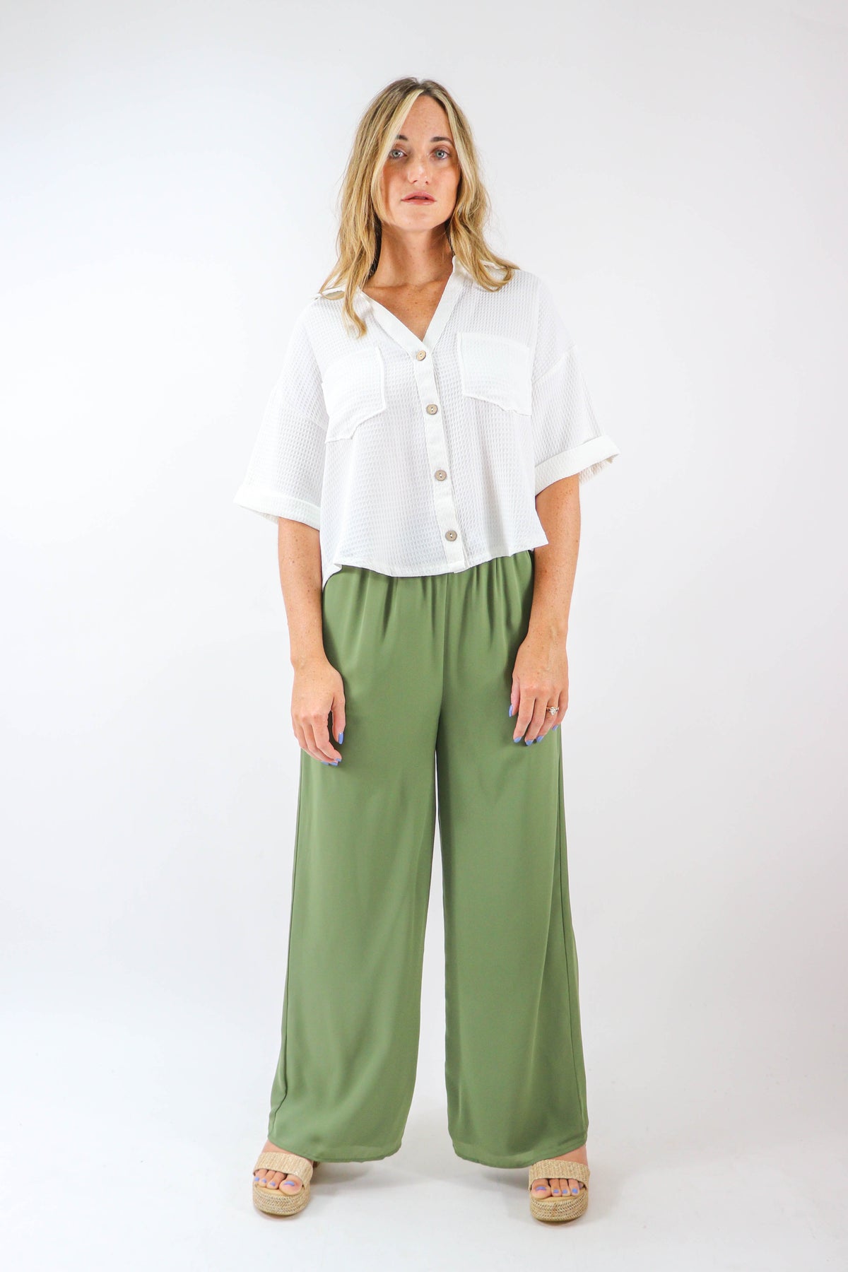 Sugar Lips | Olive Wide Leg Pants | Sweetest Stitch Boutique