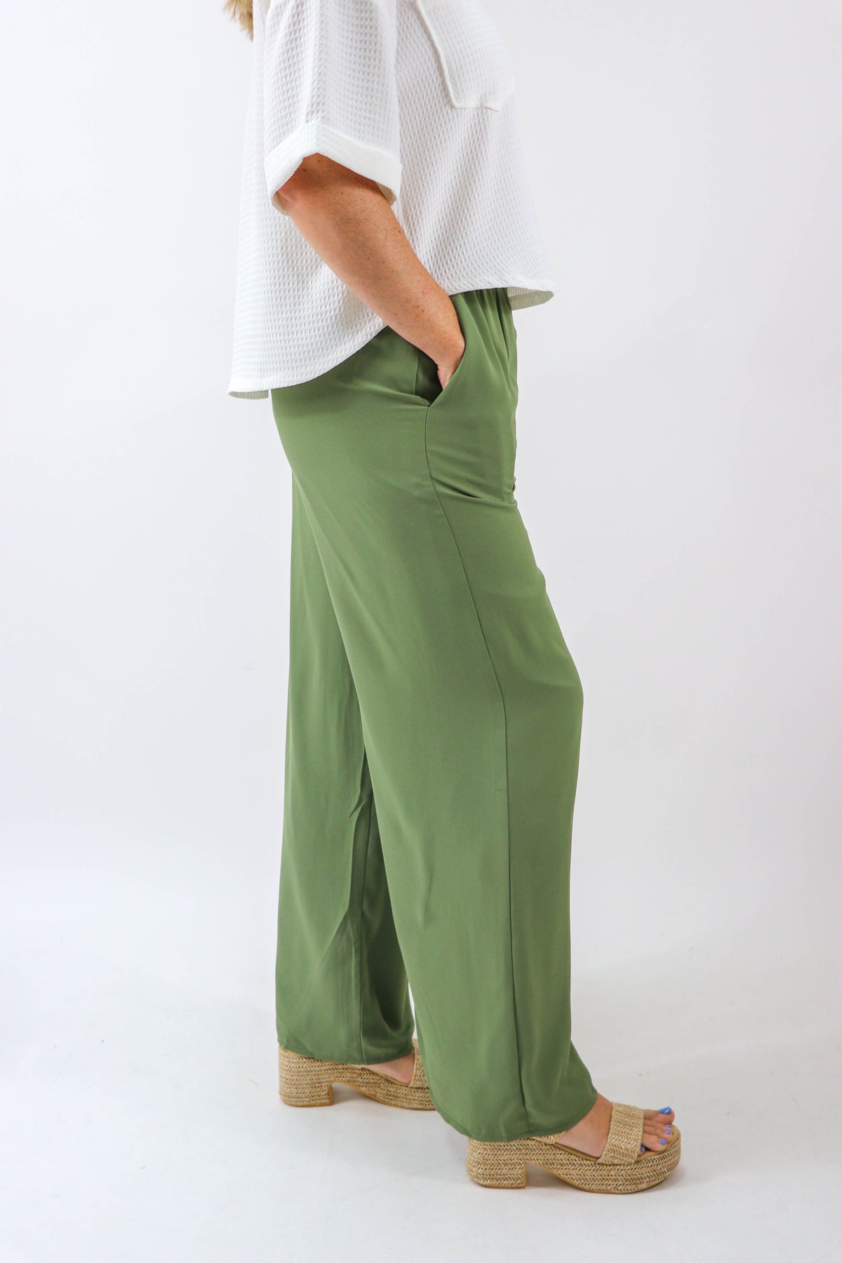 Sugar Lips | Olive Wide Leg Pants | Sweetest Stitch Boutique