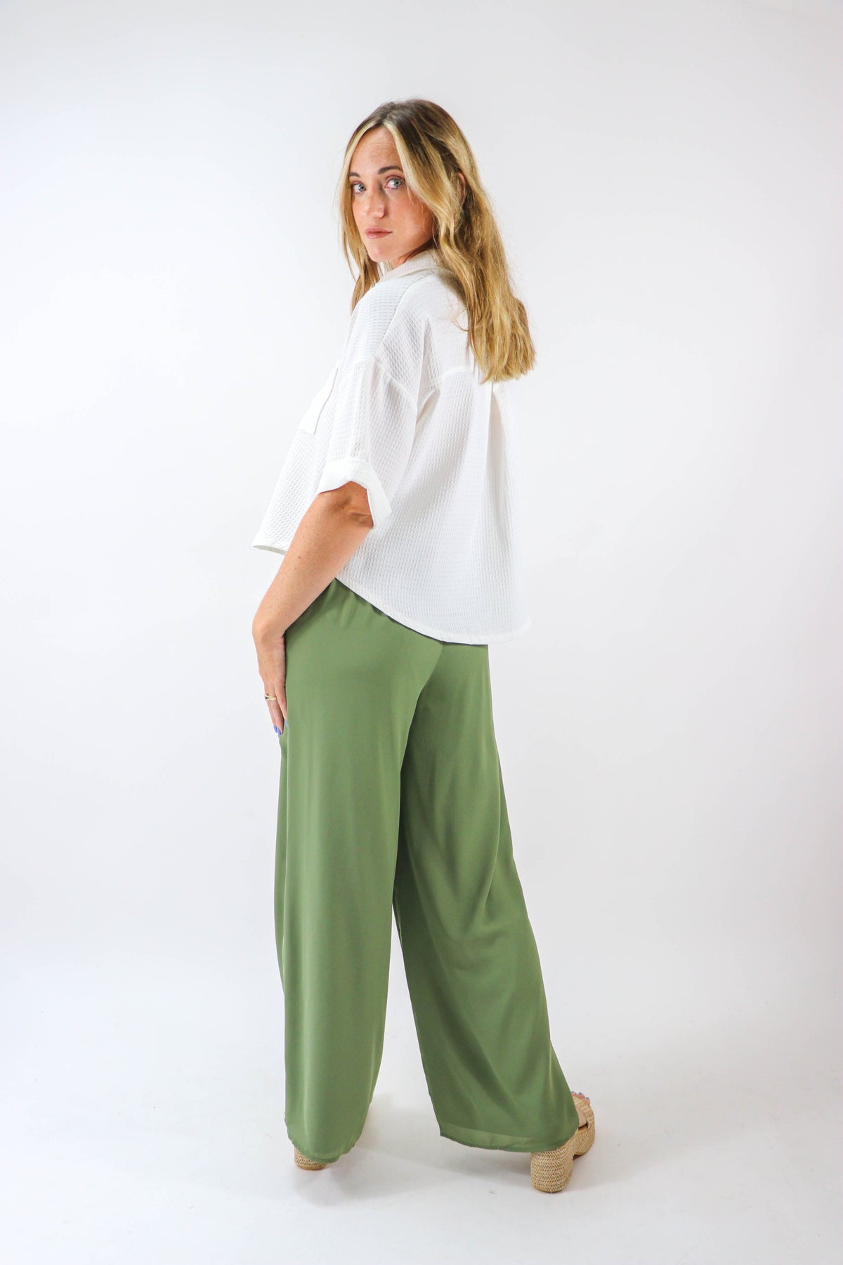 Sugar Lips | Olive Wide Leg Pants | Sweetest Stitch Boutique