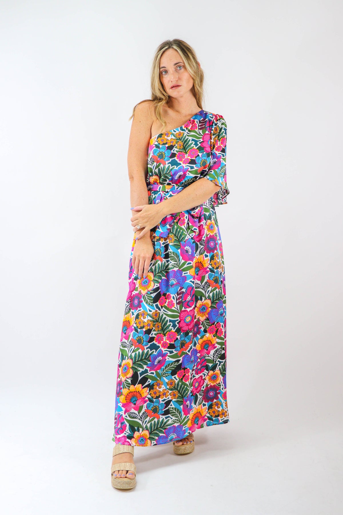 Sugar Lips | Meara Satin One Shoulder Maxi Dress | Sweetest Stitch