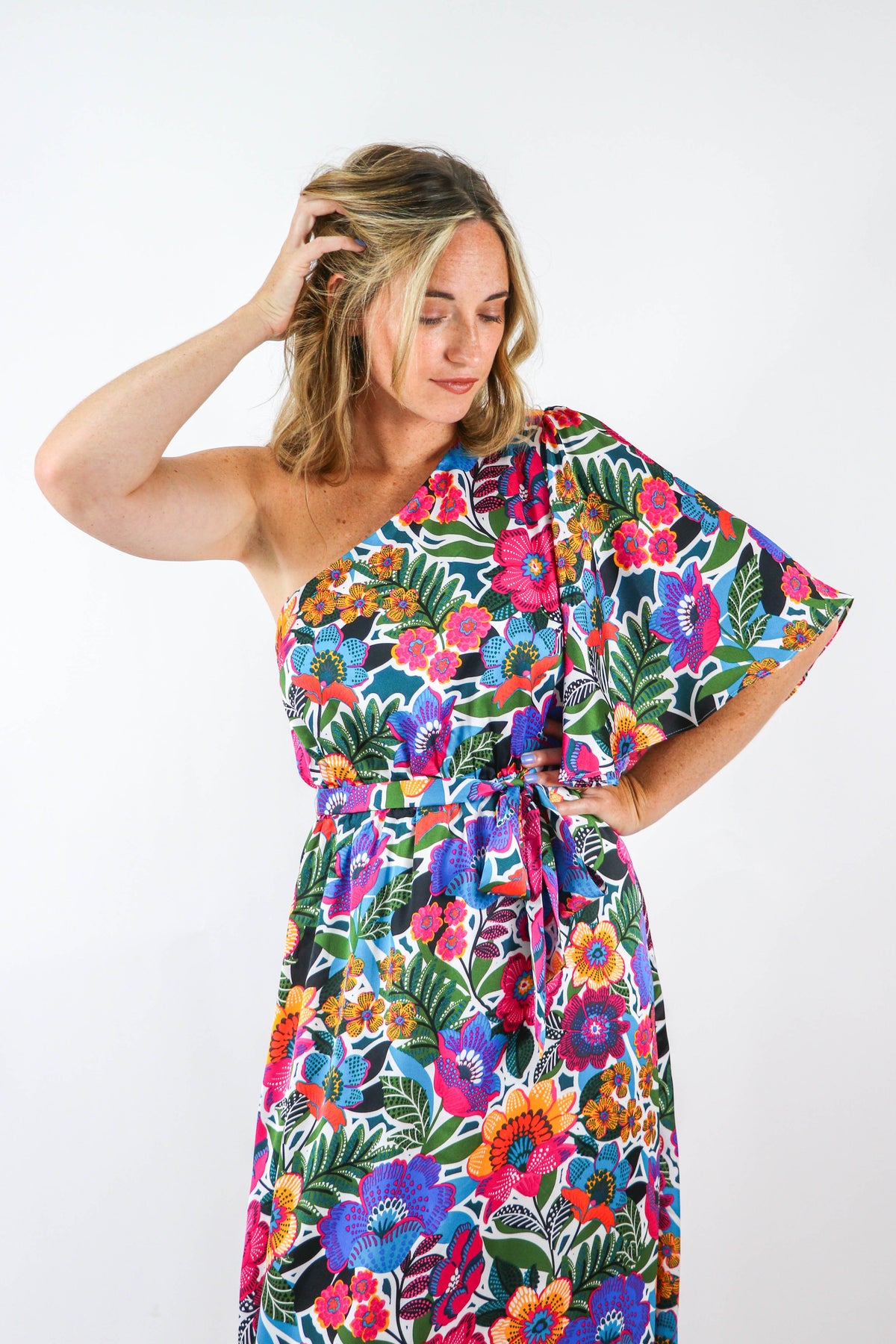 Sugar Lips | Meara Satin One Shoulder Maxi Dress | Sweetest Stitch