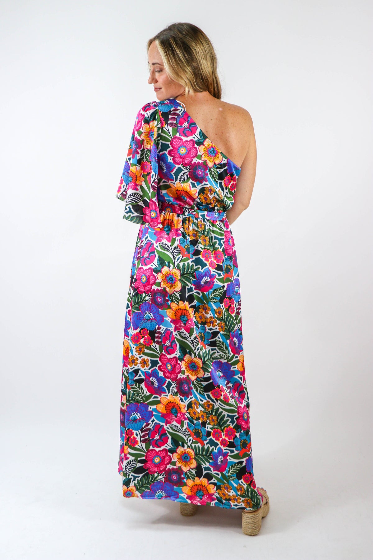 Sugar Lips | Meara Satin One Shoulder Maxi Dress | Sweetest Stitch