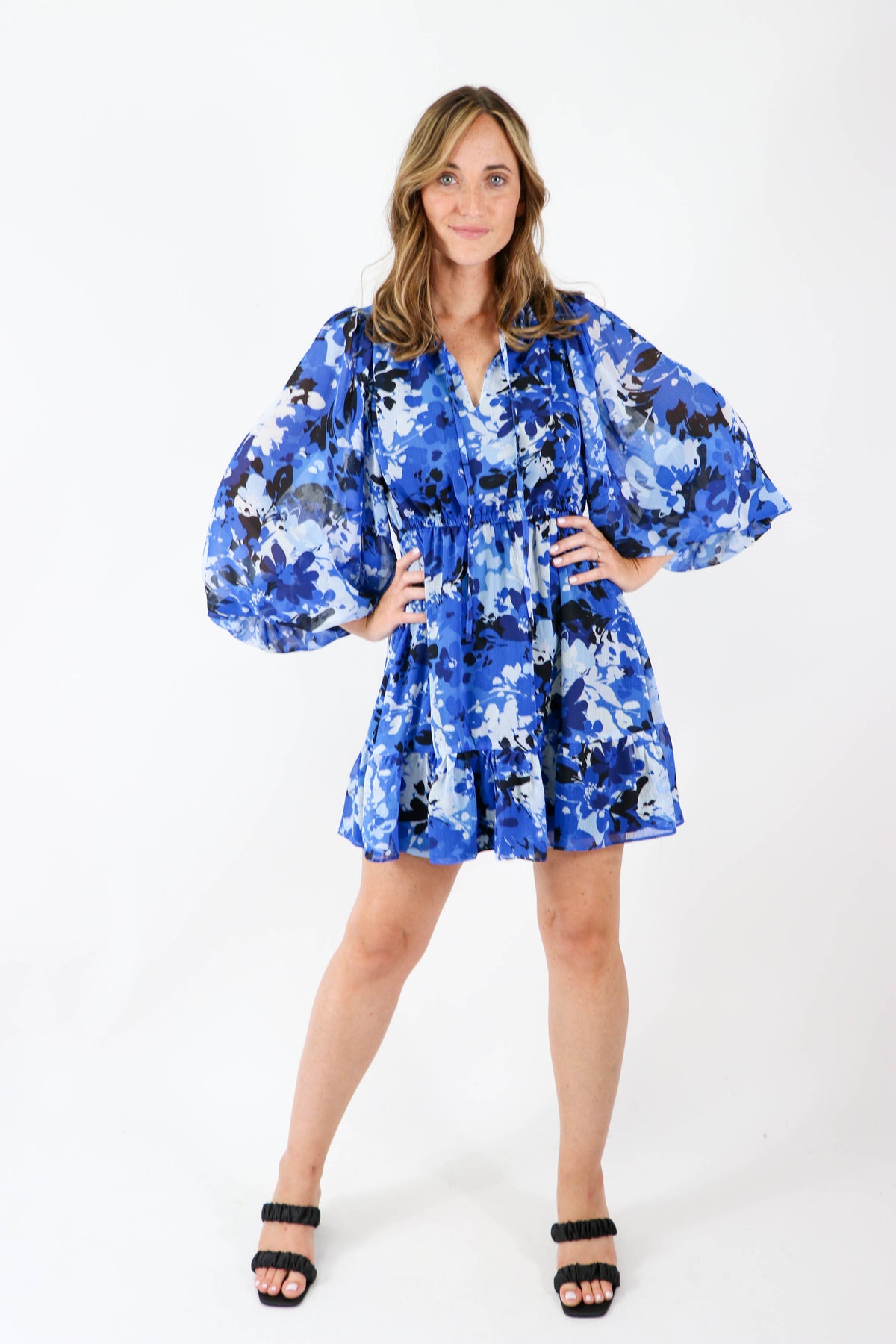 Blue Abstract Mini Dress | Sweetest Stitch Online Boutique for Women