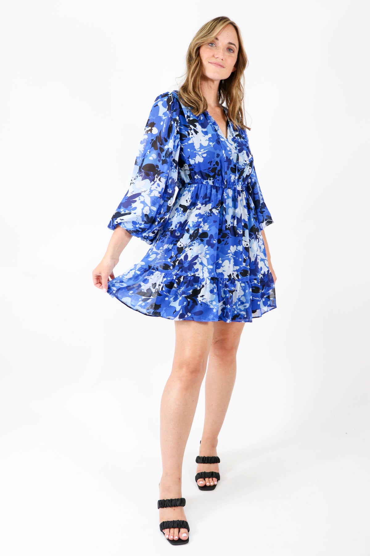 Blue Abstract Mini Dress | Sweetest Stitch Online Boutique for Women