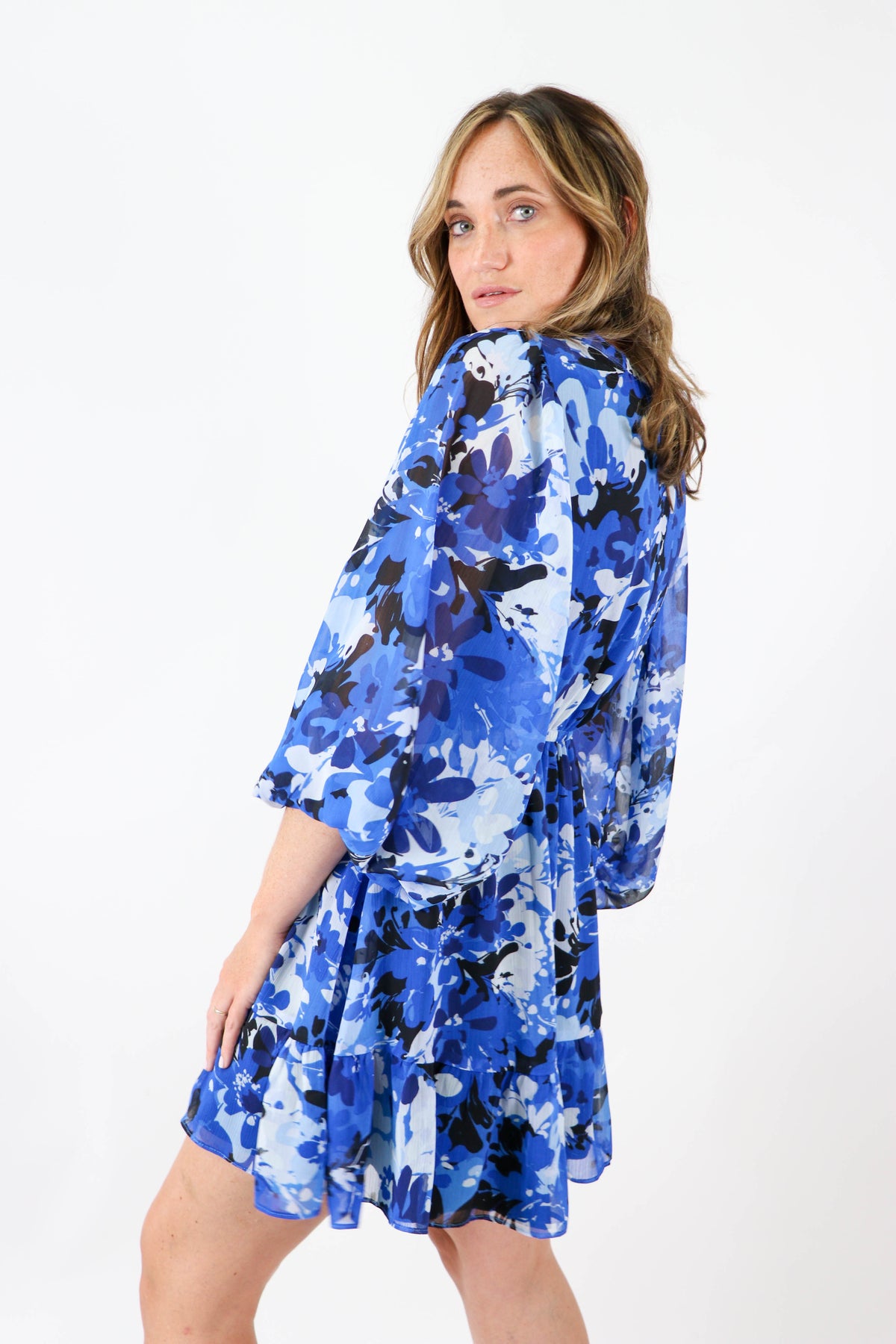 Blue Abstract Mini Dress | Sweetest Stitch Online Boutique for Women