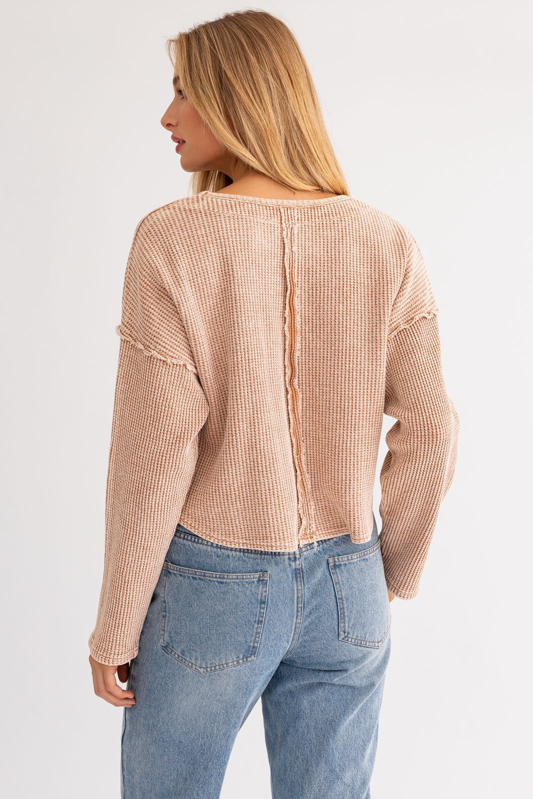Le Lis | Tan Thermal Knit Top | Sweetest Stitch Women&#39;s Boutique