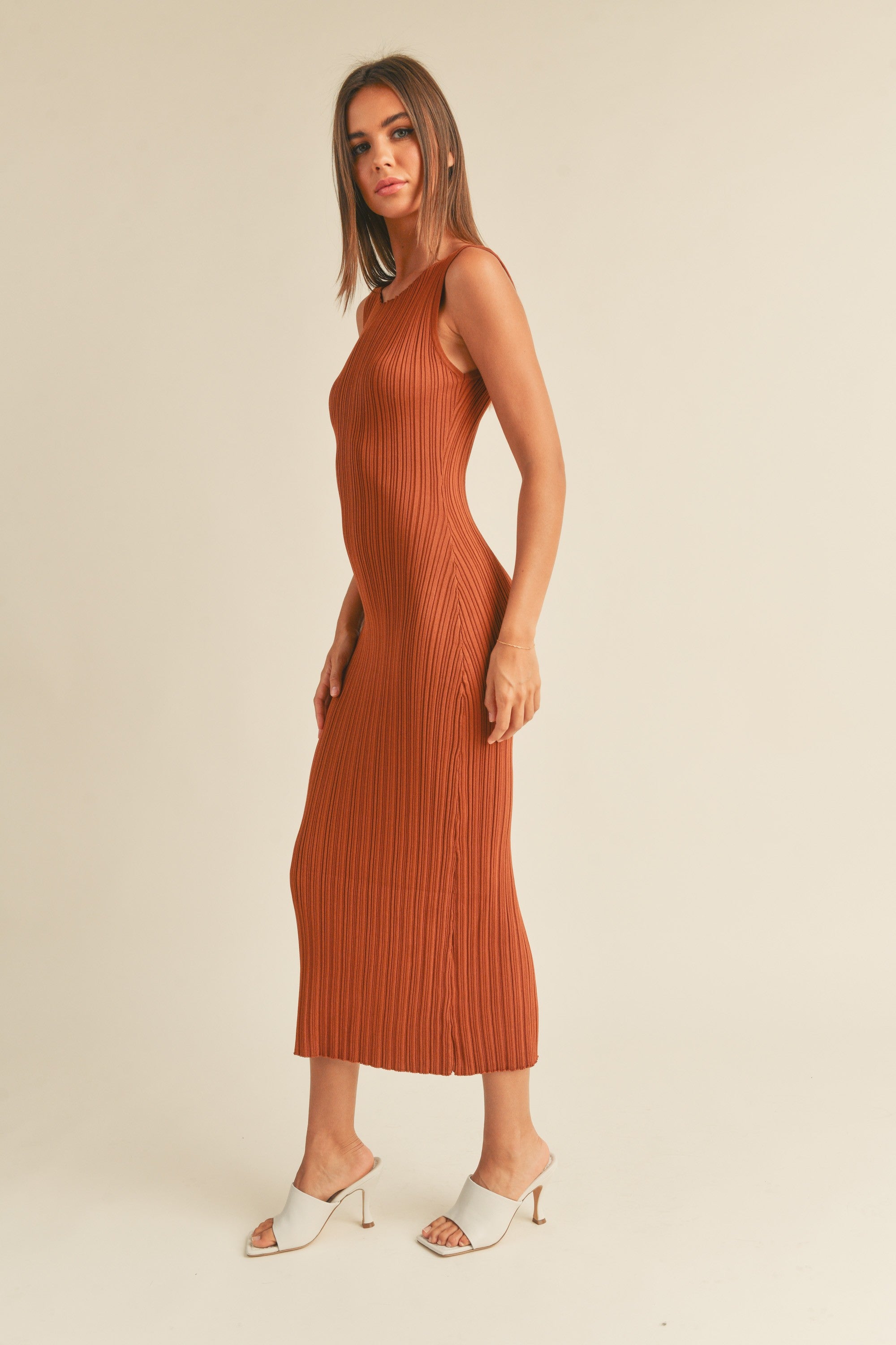Miou Muse | Ribbed Midi Length Dress | Sweetest Stitch Boutique