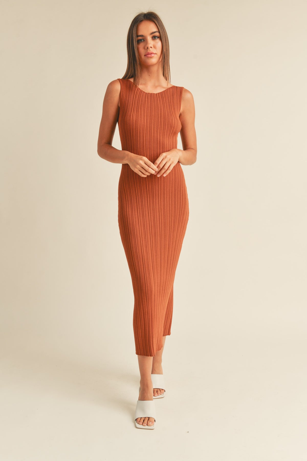 Miou Muse | Ribbed Midi Length Dress | Sweetest Stitch Boutique