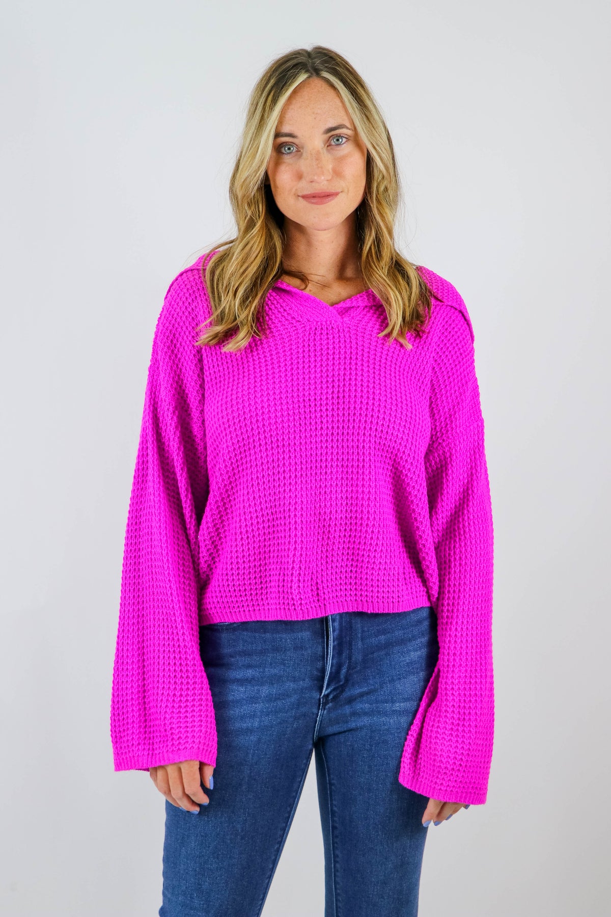 She &amp; Sky | Waffle Knit Sweater | Sweetest Stitch Online Boutique