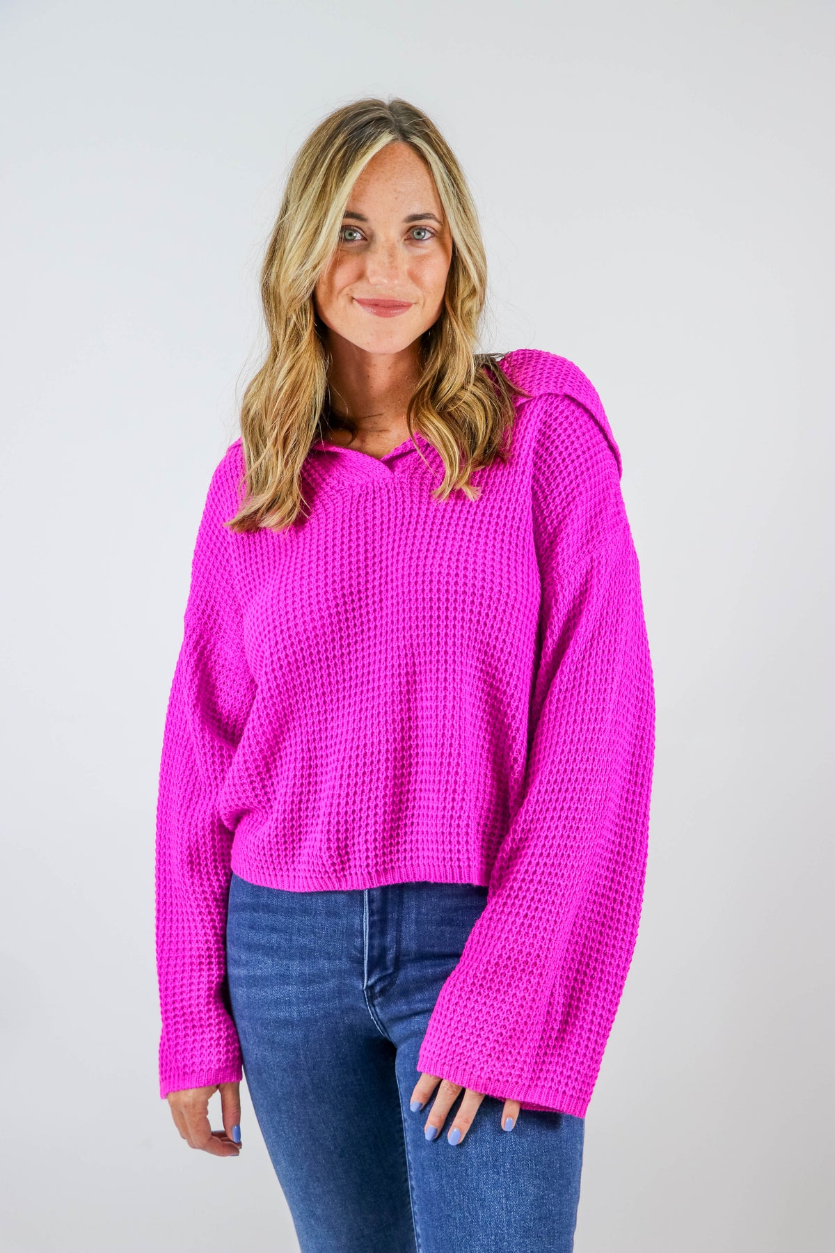 She &amp; Sky | Waffle Knit Sweater | Sweetest Stitch Online Boutique
