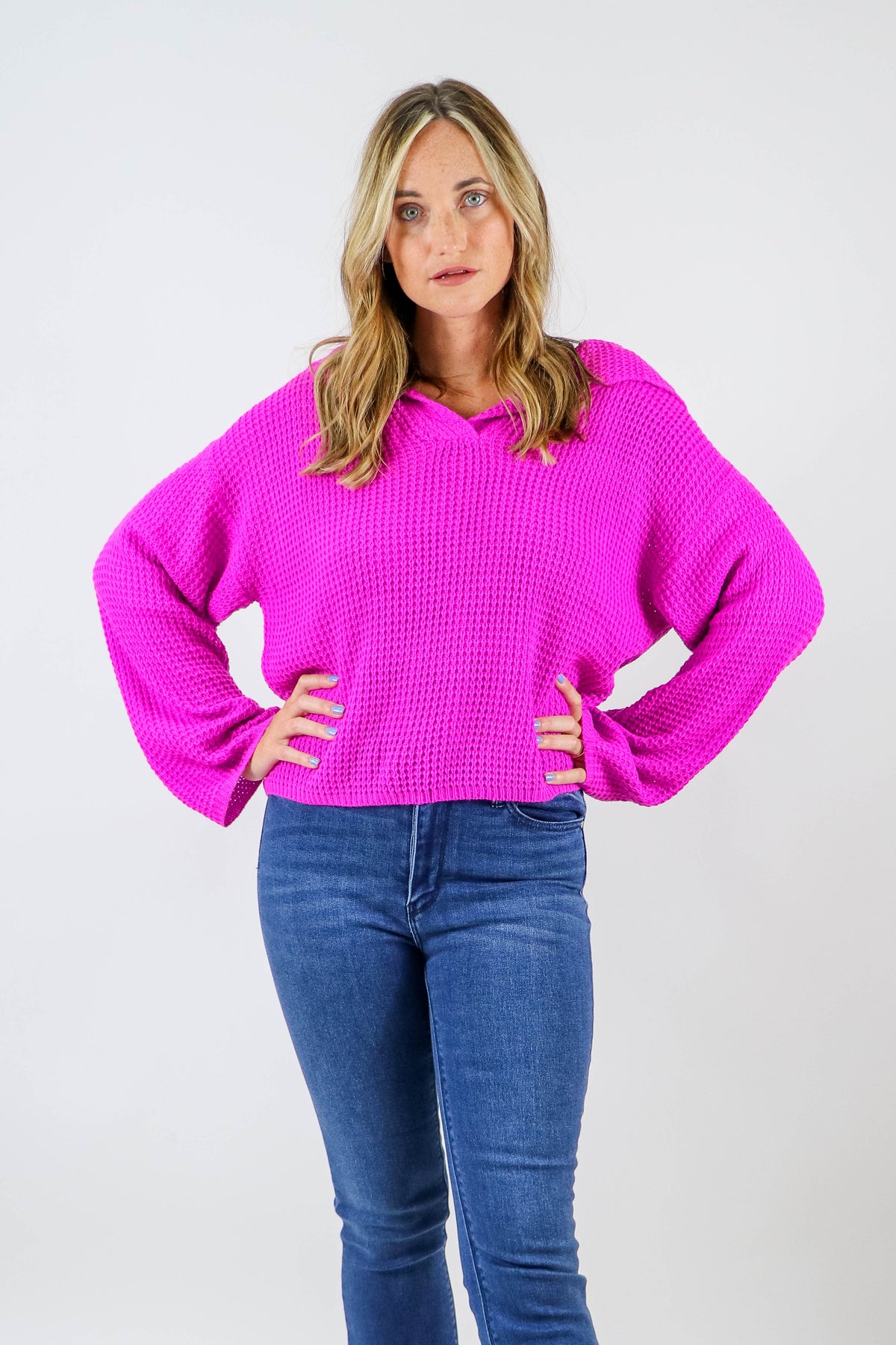 She &amp; Sky | Waffle Knit Sweater | Sweetest Stitch Online Boutique