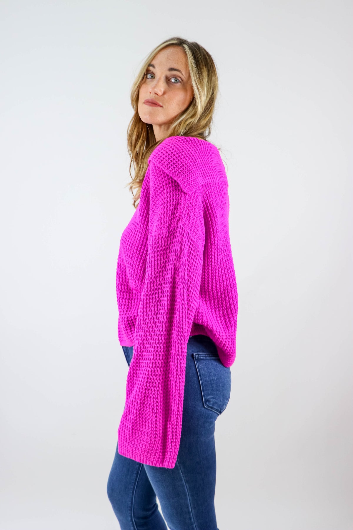 She &amp; Sky | Waffle Knit Sweater | Sweetest Stitch Online Boutique