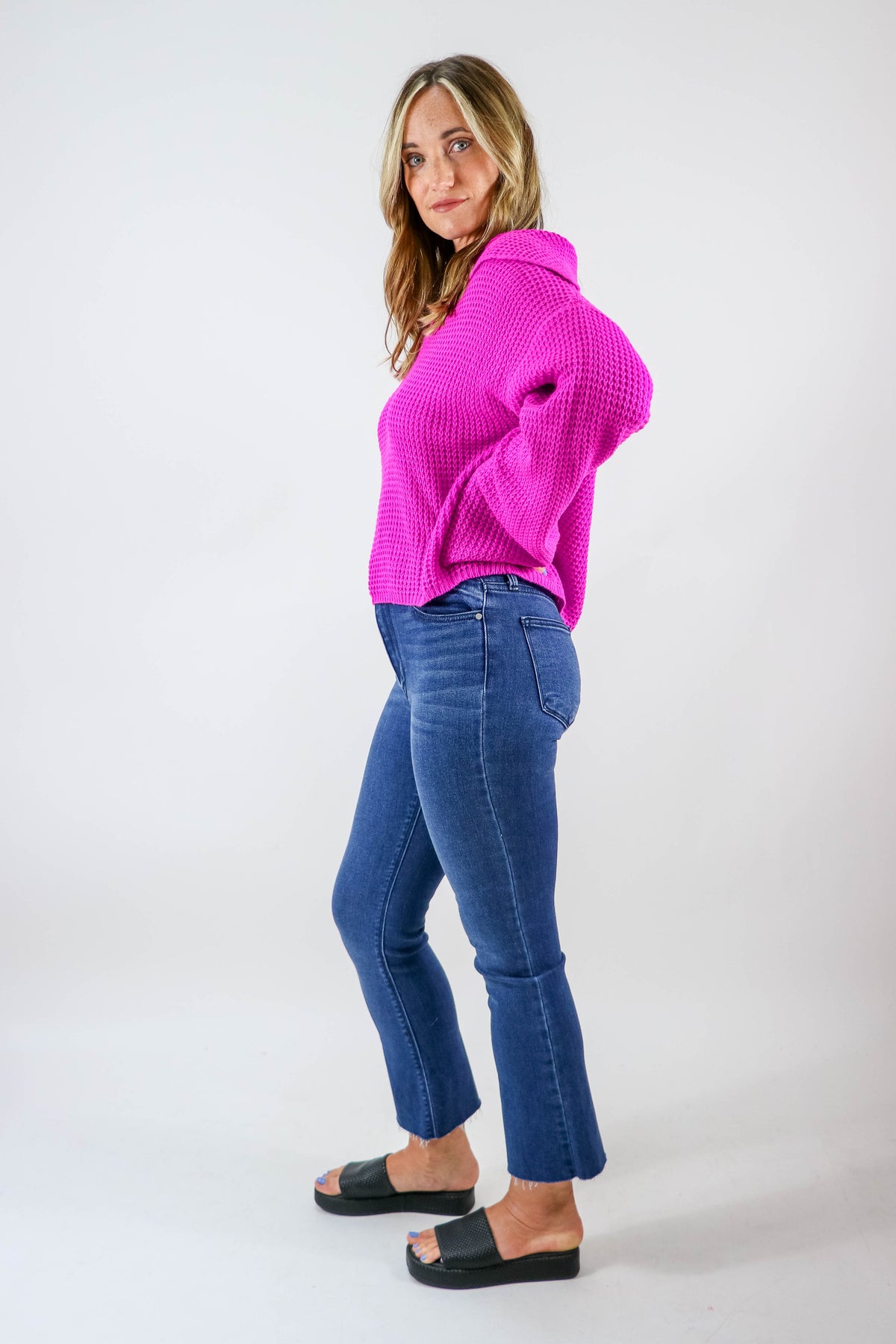 She &amp; Sky | Waffle Knit Sweater | Sweetest Stitch Online Boutique