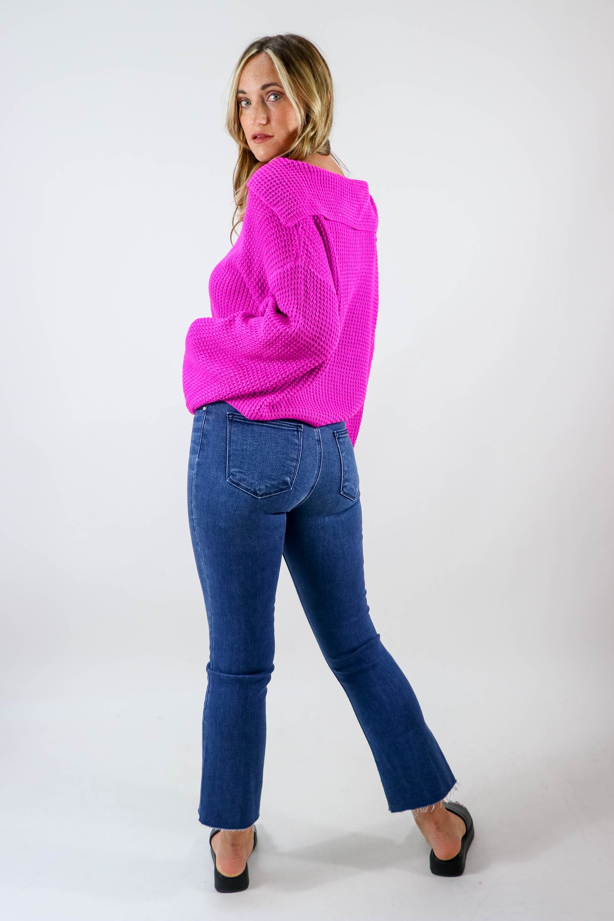 She &amp; Sky | Waffle Knit Sweater | Sweetest Stitch Online Boutique