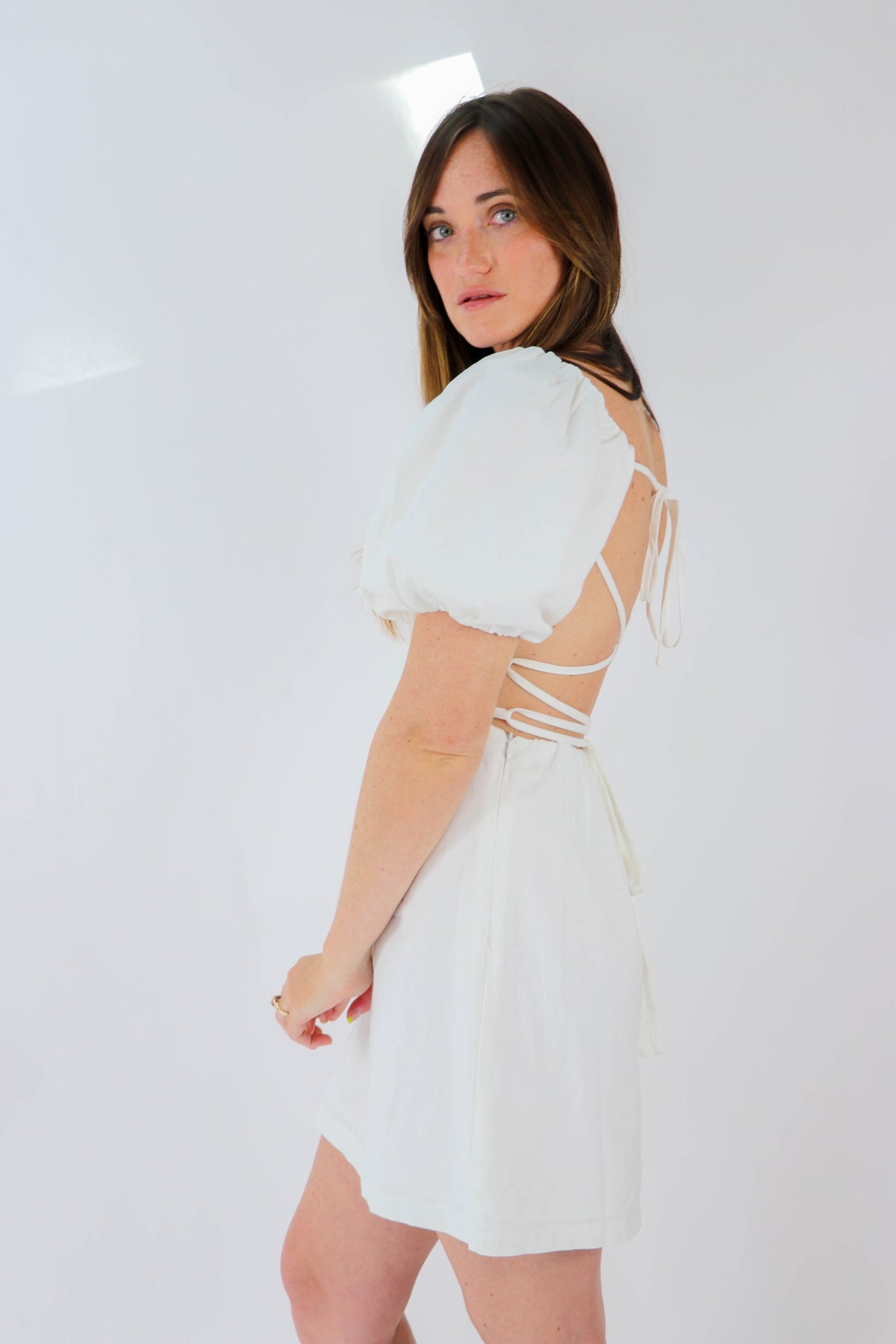 White Open Back Mini Dress | Sweetest Stitch Women&#39;s Online Boutique