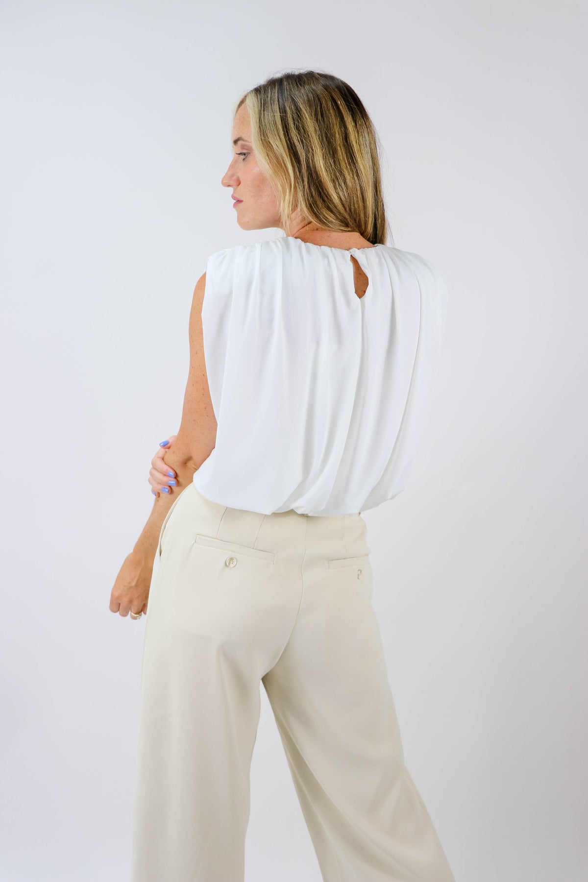 Endless Rose | Cropped Ruched Top White | Sweetest Stitch Online