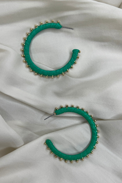 Thread Wrapped & Studded Hoops | Sweetest Stitch Online Boutique