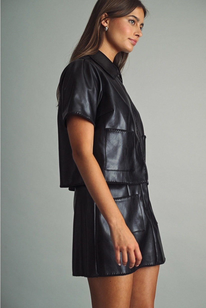 Miou Muse | Miranda Faux Leather Jacket | Sweetest Stitch Boutique
