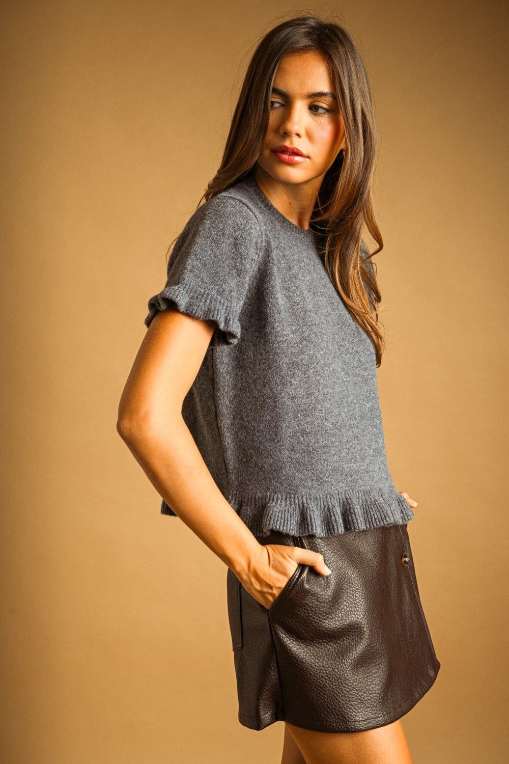 Miou Muse | Jess Ruffle Hem Sweater | Sweetest Stitch Boutique RVA