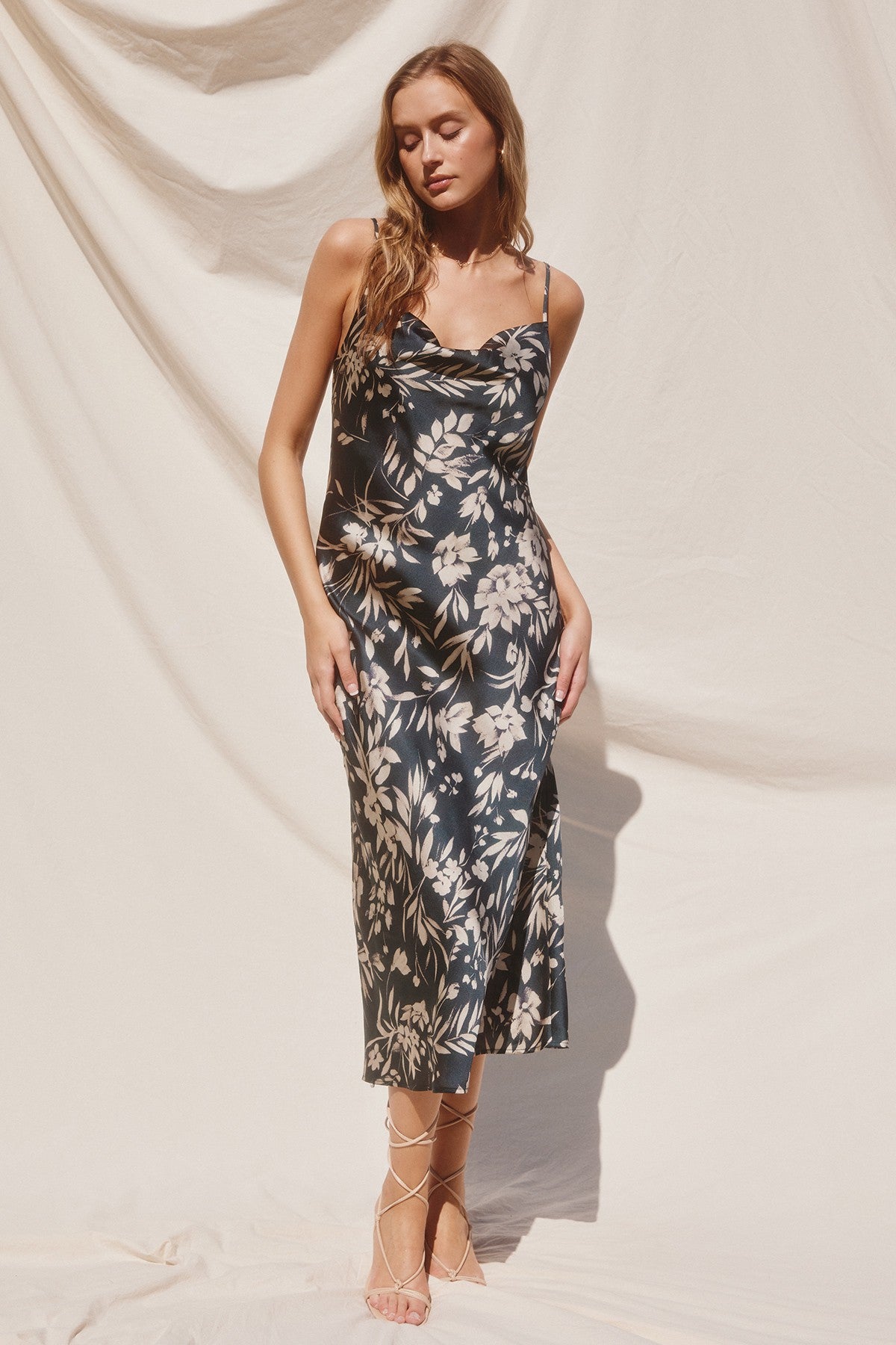 Dress Forum | Floral Cowl Neck Midi Dress | Sweetest Stitch Online