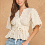 Strut & Bolt | Tracie Puff Sleeve Peplum Top | Sweetest Stitch Boutique