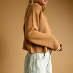 Miou Muse | Gina Button Front Sweater - Caramel | Sweetest Stitch