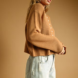 Miou Muse | Gina Button Front Sweater - Caramel | Sweetest Stitch
