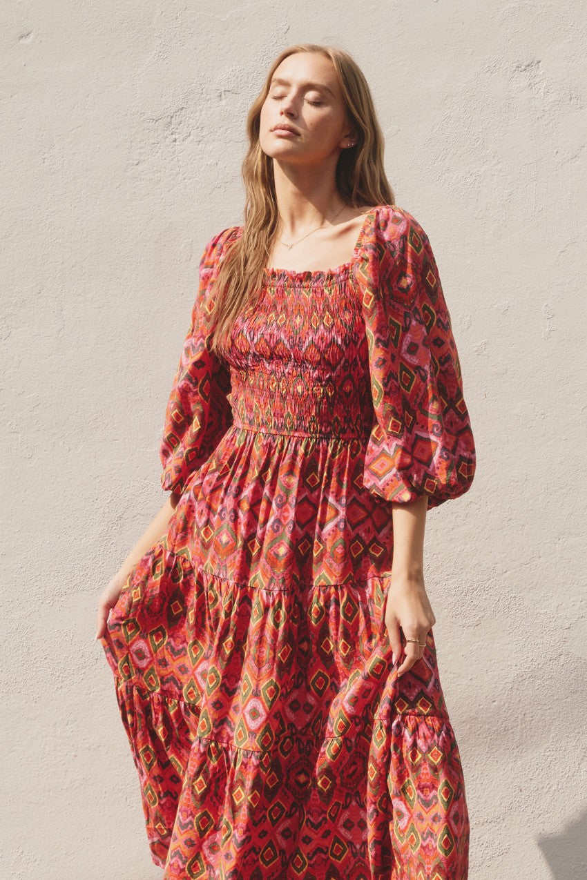 Dress Forum | Print Open Back Midi Dress | Sweetest Stitch Boutique