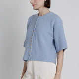 Aureum | Gemma Short Sleeve Cardigan Blue | Sweetest Stitch Boutique
