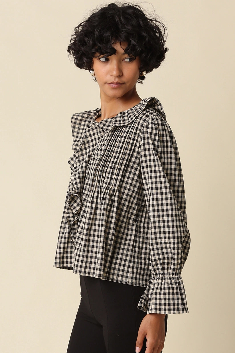 Olivaceous | Hazel Gingham Blouse - Black | Sweetest Stitch Boutique