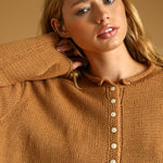 Miou Muse | Gina Button Front Sweater - Caramel | Sweetest Stitch