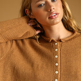 Miou Muse | Gina Button Front Sweater - Caramel | Sweetest Stitch