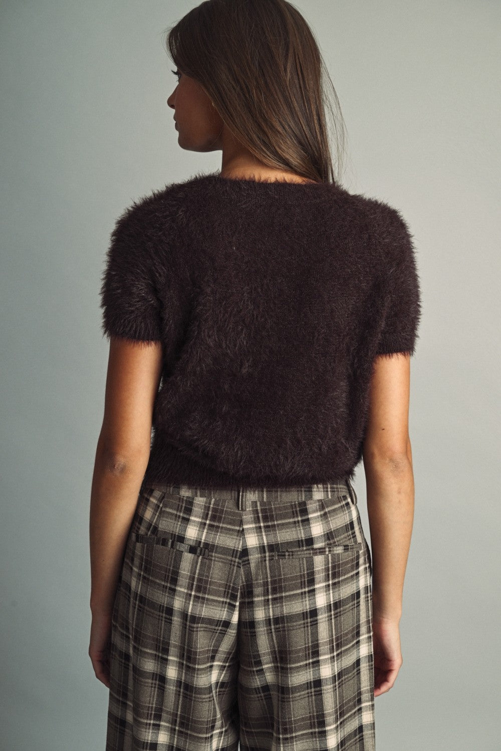 Miou Muse | Holli Fuzzy Short Sleeve Sweater | Sweetest Stitch RVA