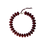 Cleo deep wine bordeaux chunky beaded choker necklace with extender chain