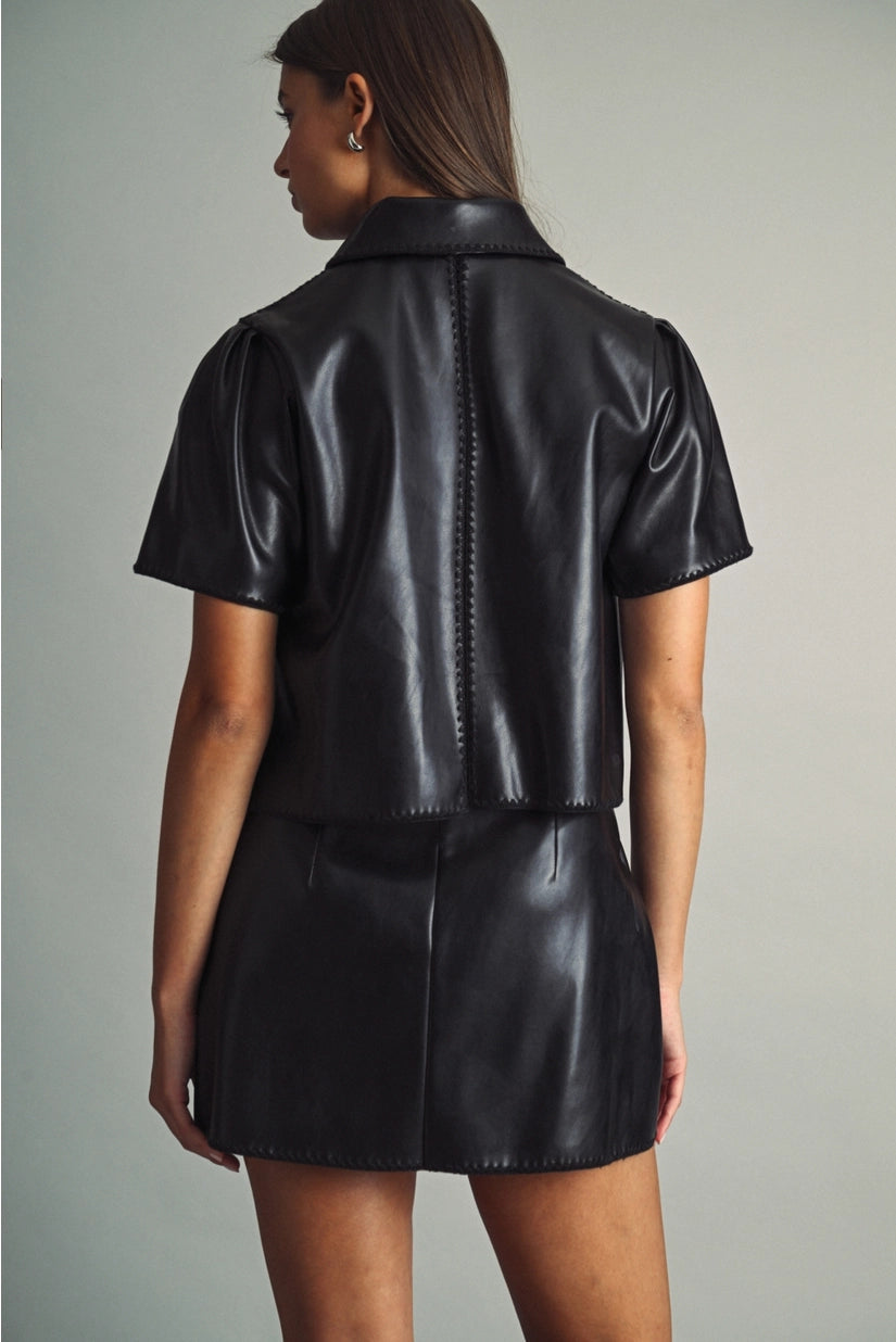 Miou Muse | Miranda Faux Leather Mini Skirt | Sweetest Stitch Boutique