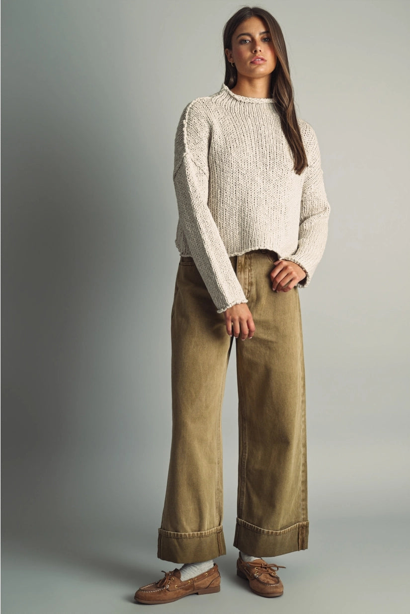Miou Muse | Mandy Rolled Mock Neck Sweater | Sweetest Stitch RVA
