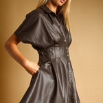 Miou Muse | Amy Faux Leather Mini Dress | Sweetest Stitch Boutique