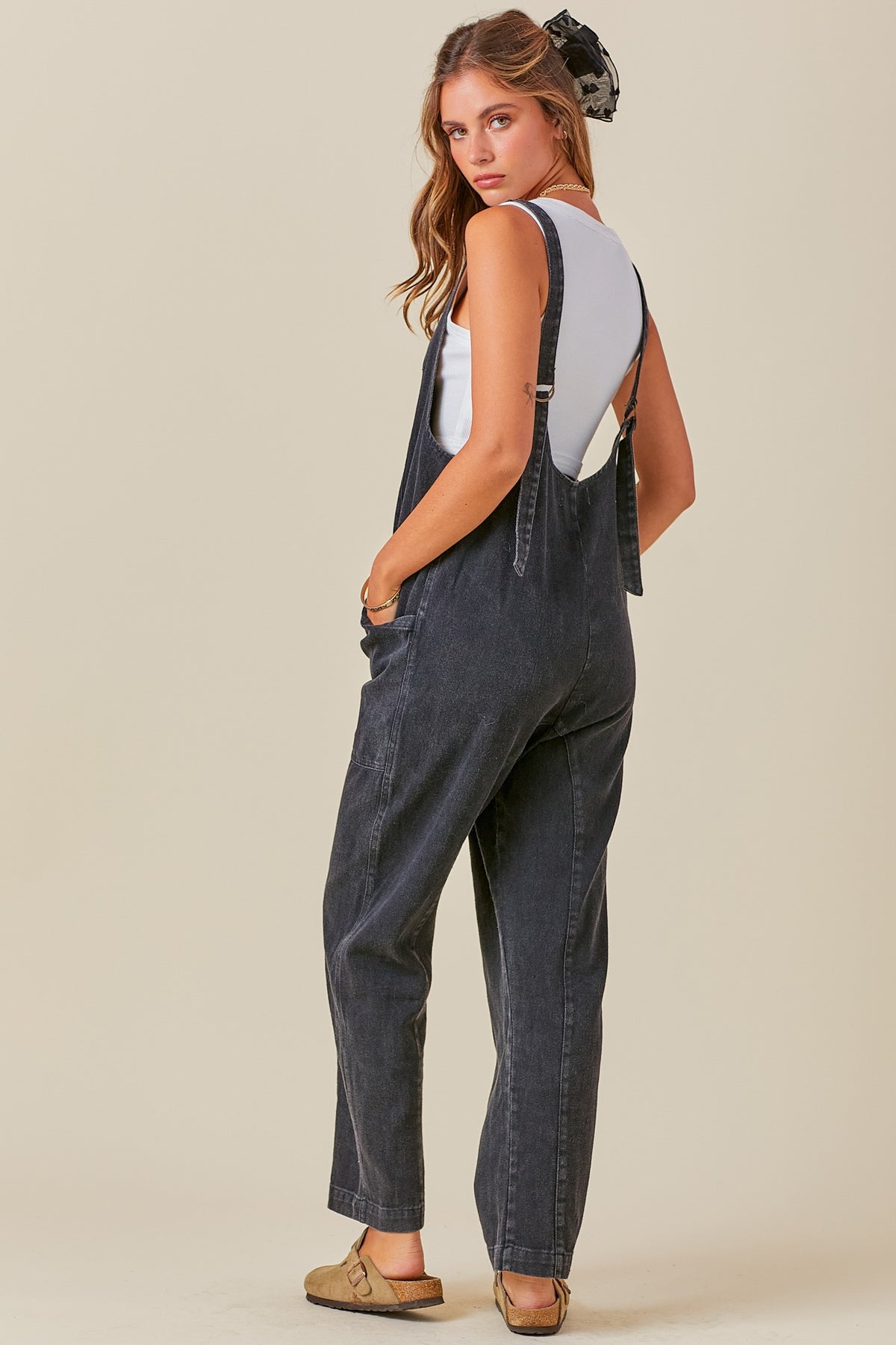 Day + Moon | Washed Black Denim Jumpsuit | Sweetest Stitch