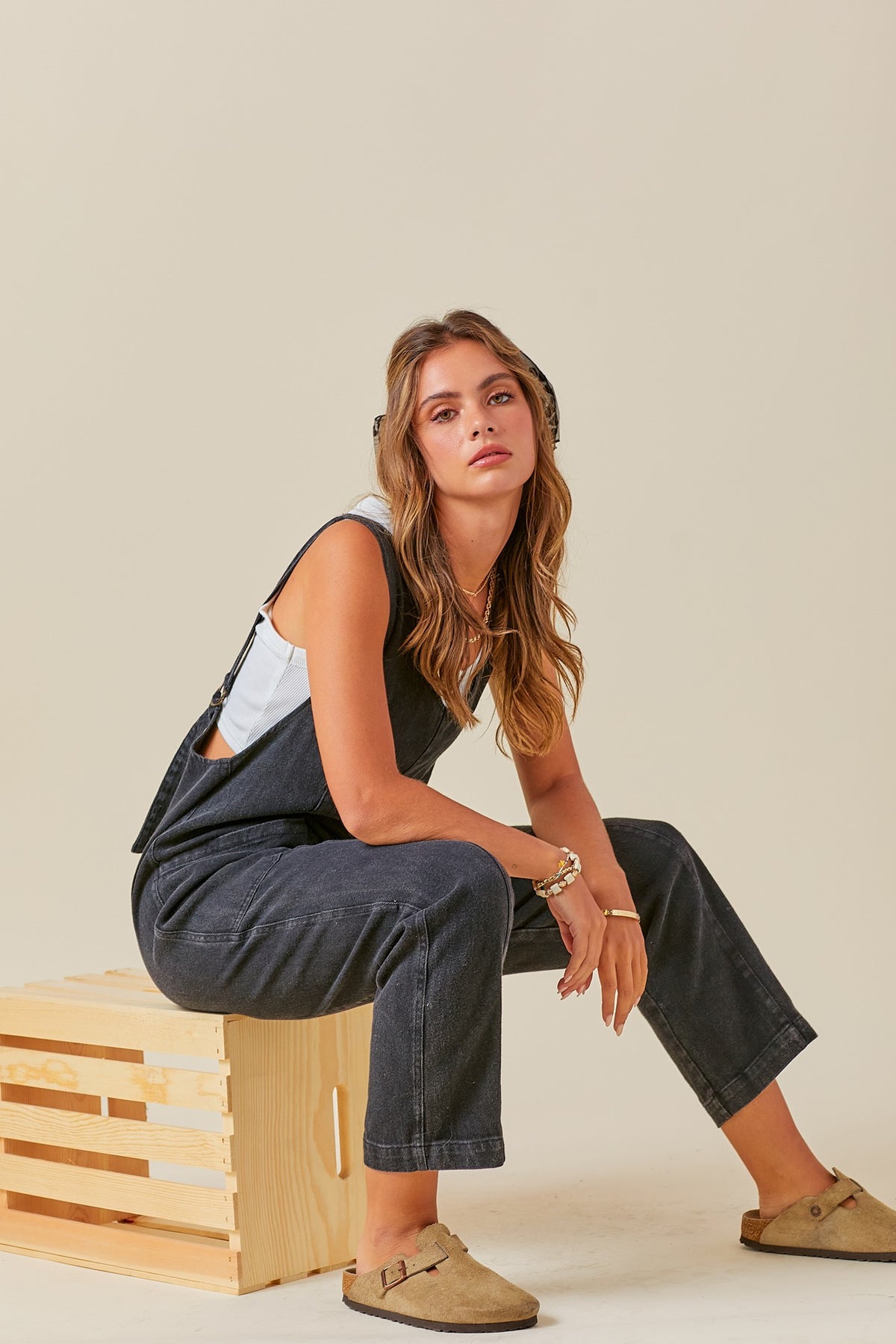 Day + Moon | Washed Black Denim Jumpsuit | Sweetest Stitch