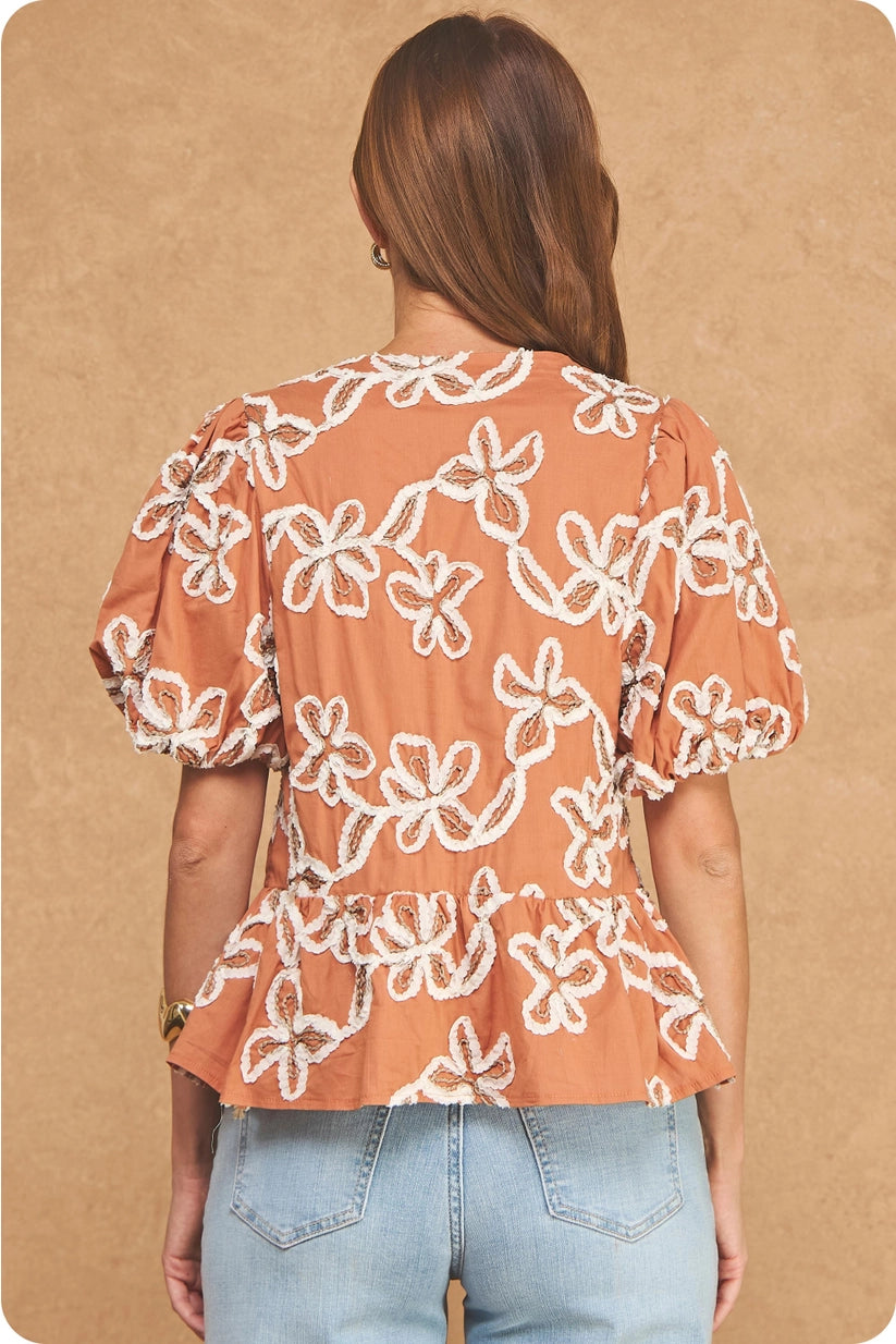 Strut & Bolt | Jules Embroidered Peplum Top | Sweetest Stitch Boutique