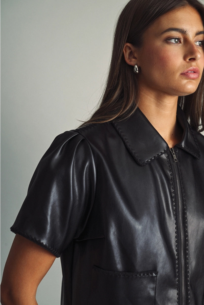 Miou Muse | Miranda Faux Leather Jacket | Sweetest Stitch Boutique