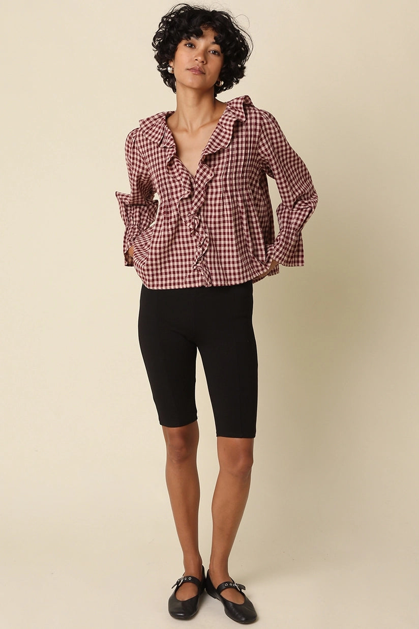 Olivaceous | Hazel Gingham Blouse - Burgundy | Sweetest Stitch RVA