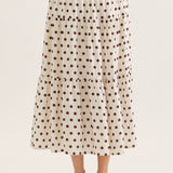 Entro | Kiley Polka Dot Midi Skirt | Sweetest Stitch Boutique Richmond