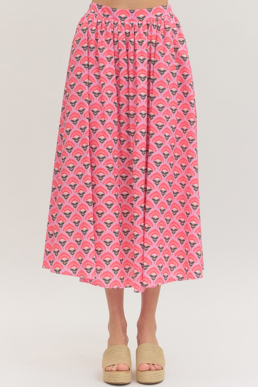 Entro | Gabby Floral Midi Skirt | Sweetest Stitch Boutique Richmond