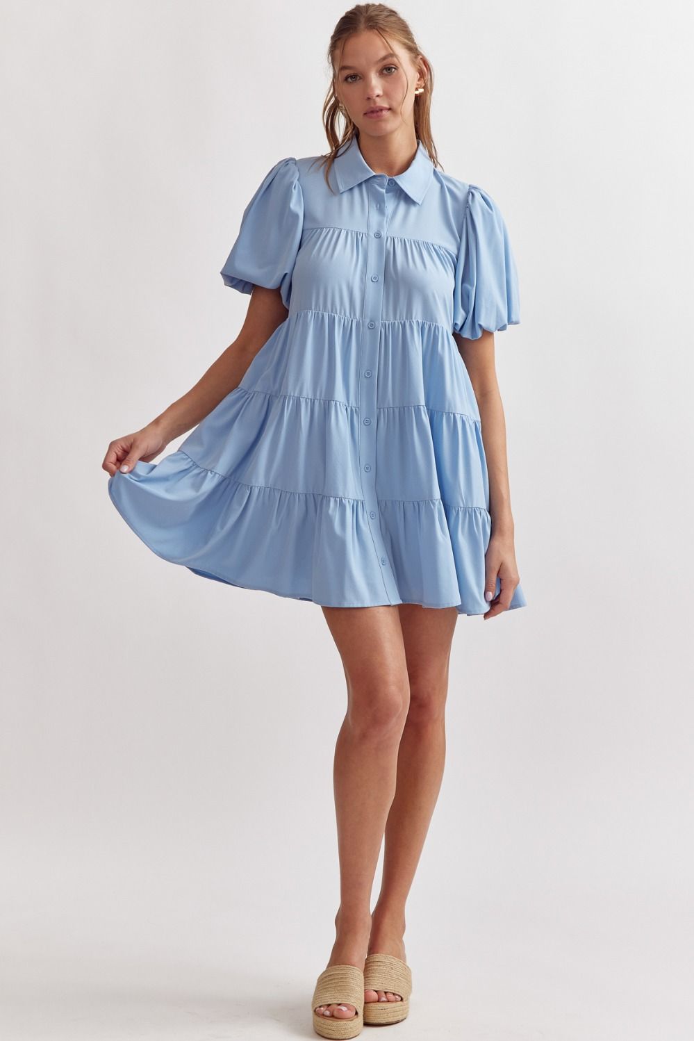 Entro | Blue Tiered Mini Dress | Sweetest Stitch Online Boutique
