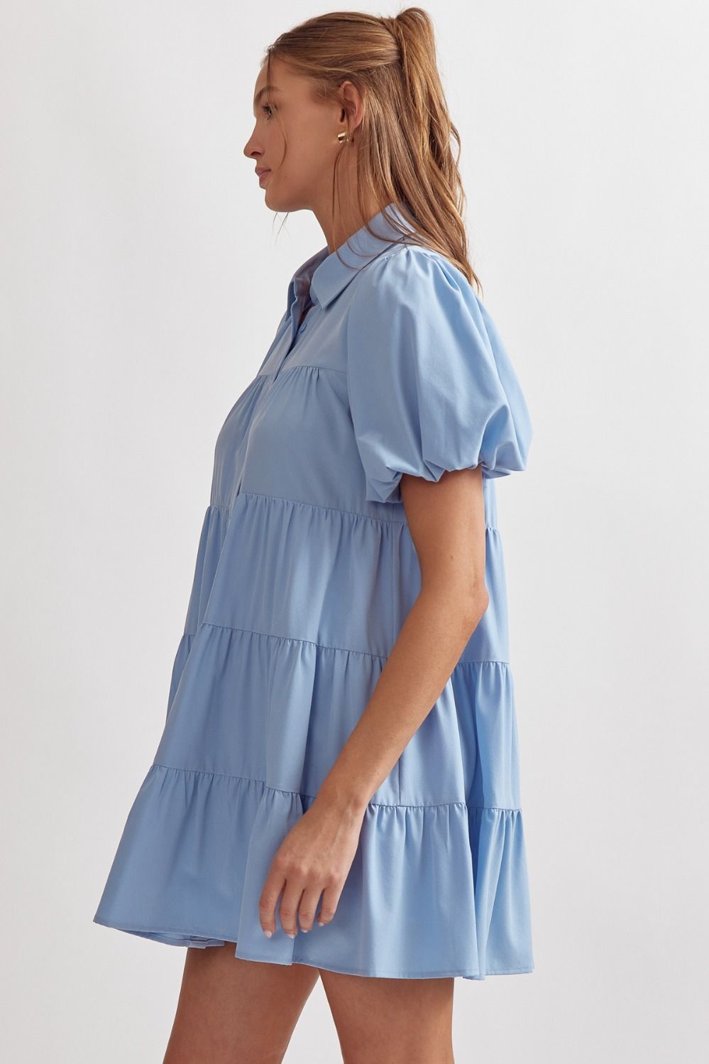 Entro | Blue Tiered Mini Dress | Sweetest Stitch Online Boutique