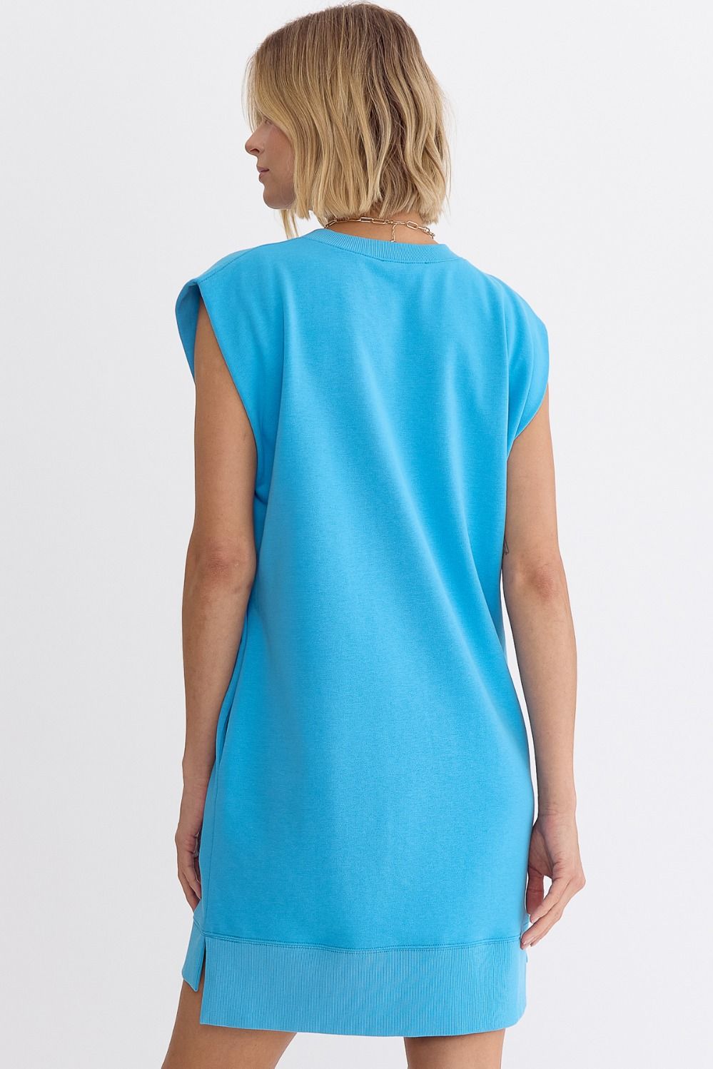 Entro | Blue Sleeveless Knit Dress | Sweetest Stitch Online Boutique