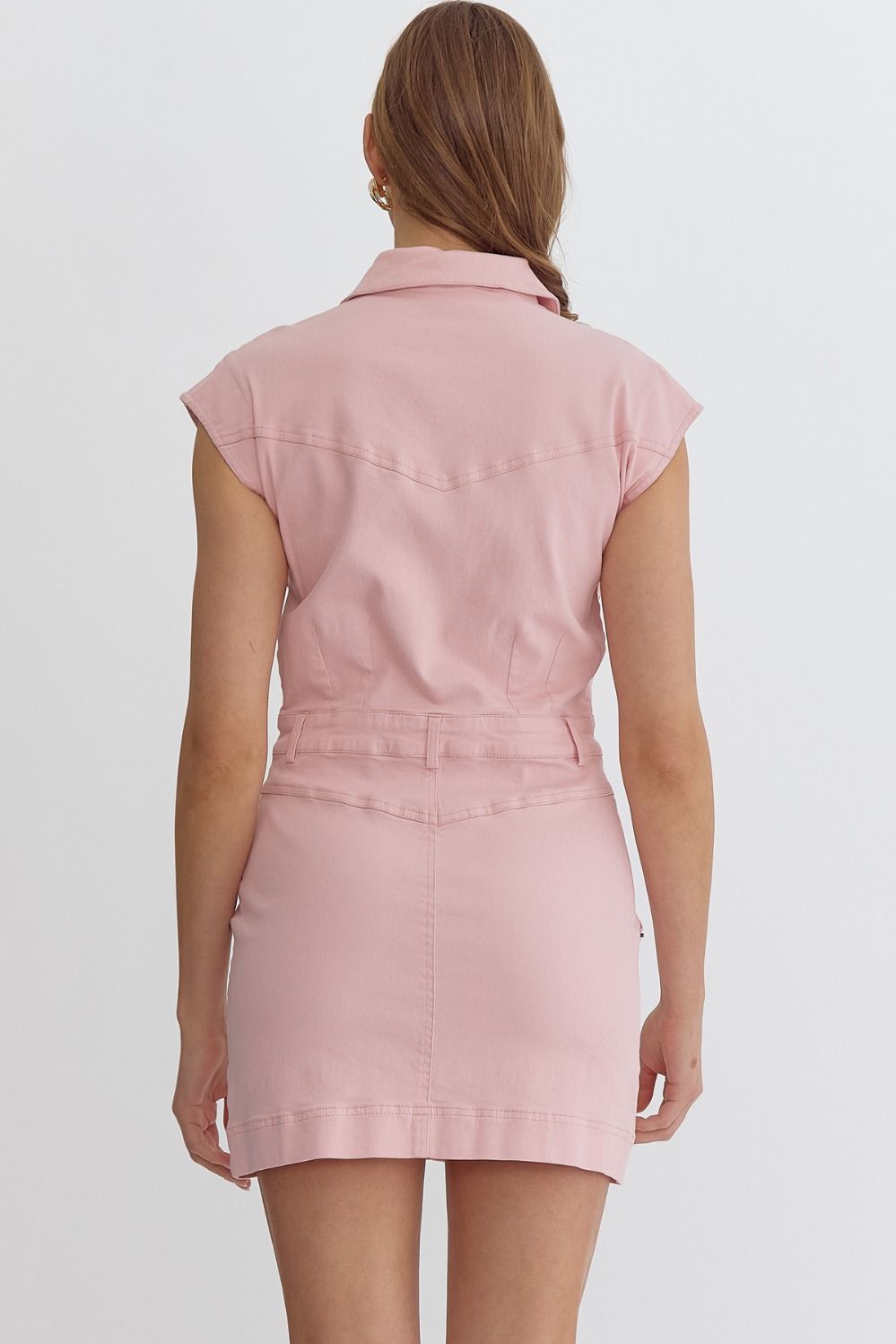 Entro | Light Pink Denim Dress | Sweetest Stitch Online Boutique
