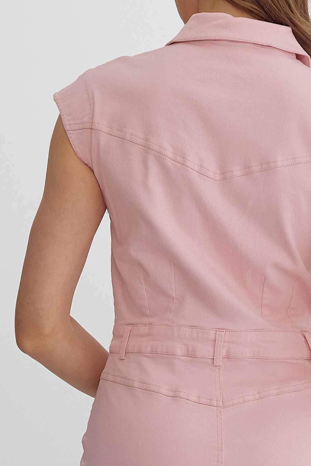 Entro | Light Pink Denim Dress | Sweetest Stitch Online Boutique